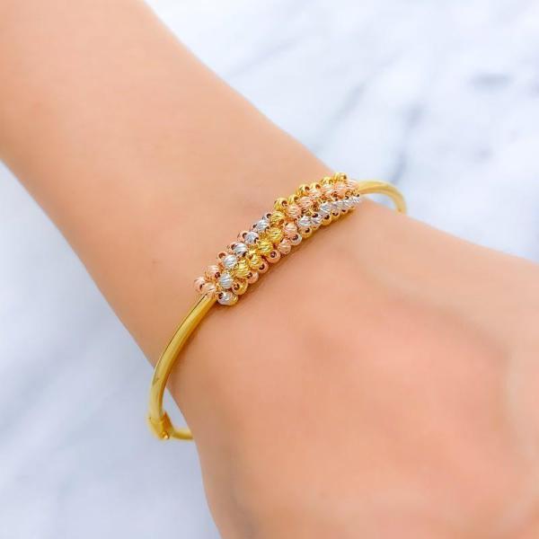 Chic ThreeTone Bangle Bracelet