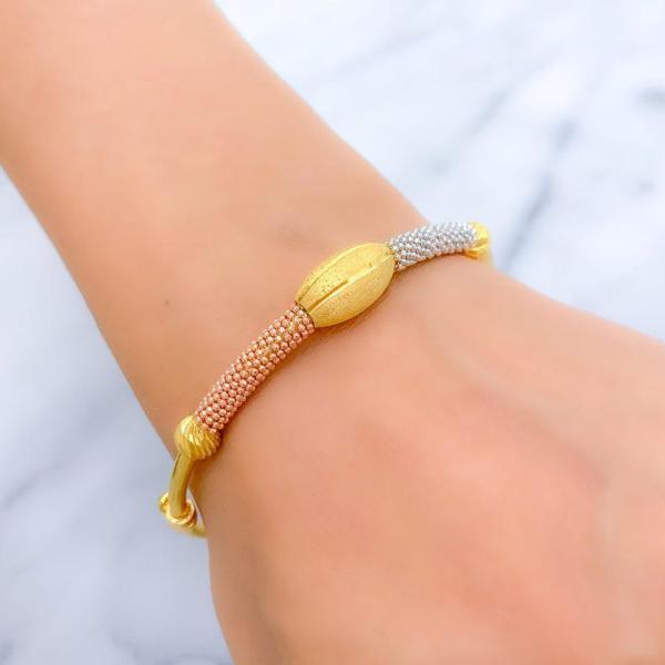 Modern Oval Orb Bangle Bracelet