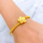 Glossy Floral Bangle Bracelet