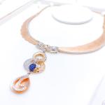 Sparkling CZ Hanging Rose Gold Necklace Set