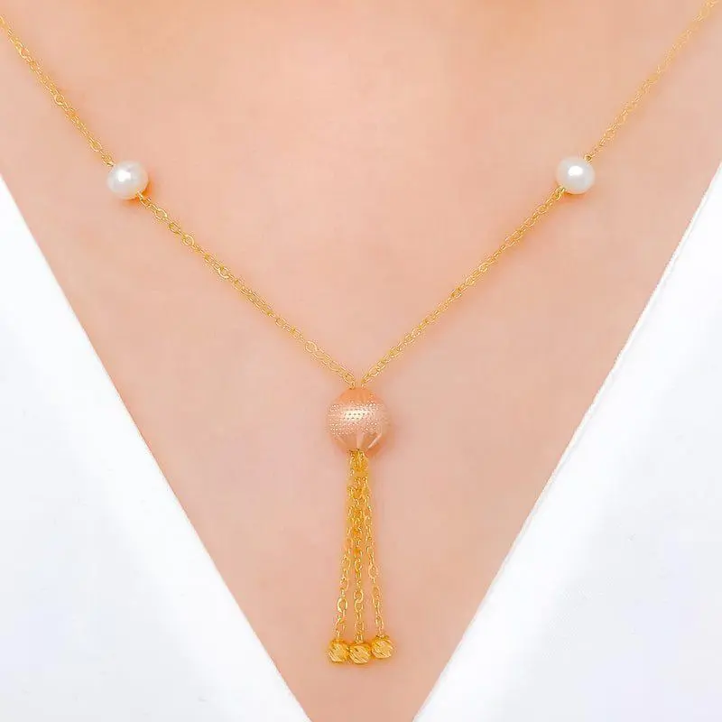 Classy Rose Gold Tassel Necklace