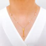 Dotted Oval Barrel Necklace