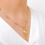 ThreeTone Marquise Necklace Set w/Bracelet