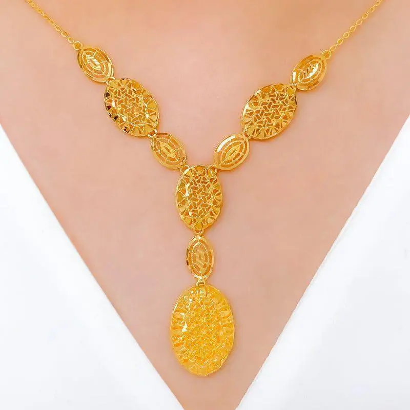 Dressy Oval Drop Necklace Set