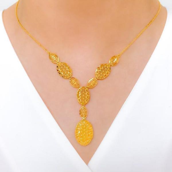 Dressy Oval Drop Necklace Set