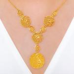 Palatial Round Floral Necklace Set