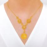 Palatial Round Floral Necklace Set