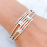 Contemporary Statement Diamond Bangle Bracelet