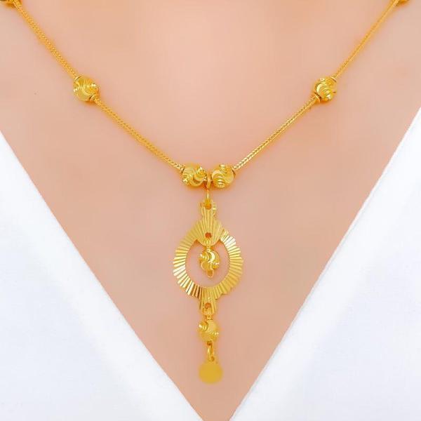 Open Floral Drop Necklace