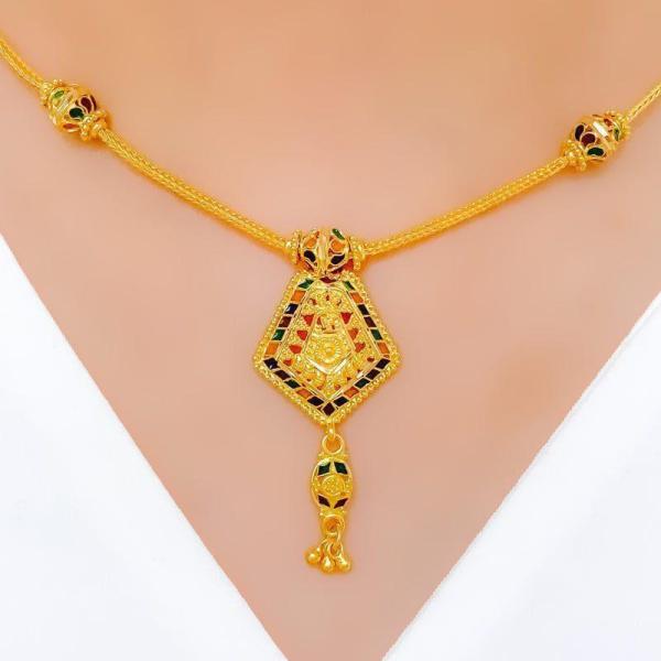 Opulent Colorful Dangling Necklace Set