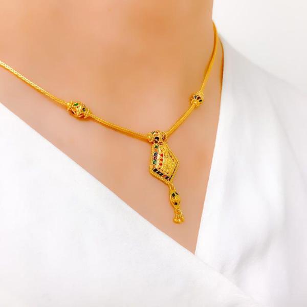 Opulent Colorful Dangling Necklace Set