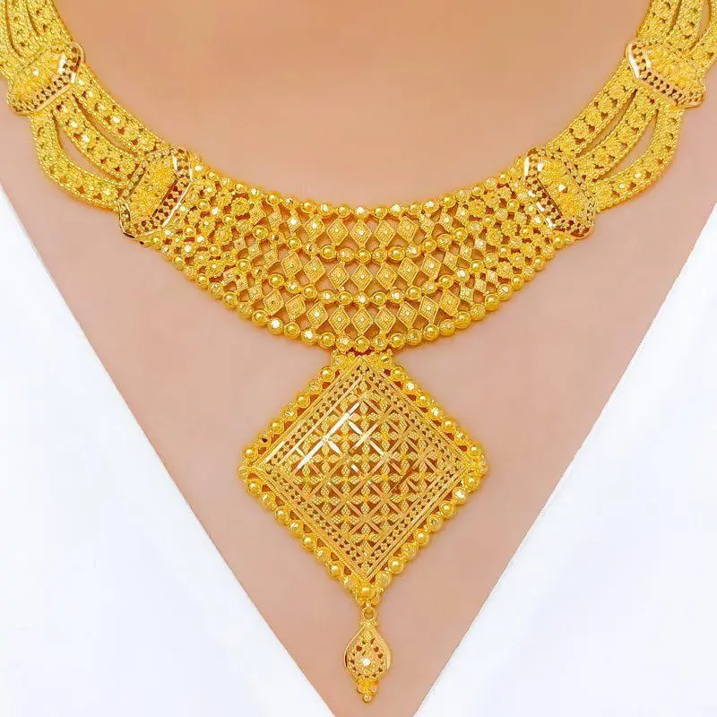 Noble Ornate Beaded Gold Set