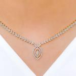 Sophisticated Marquise Drop Diamond Necklace