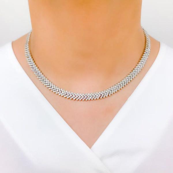 Contemporary Diamond Necklace Set