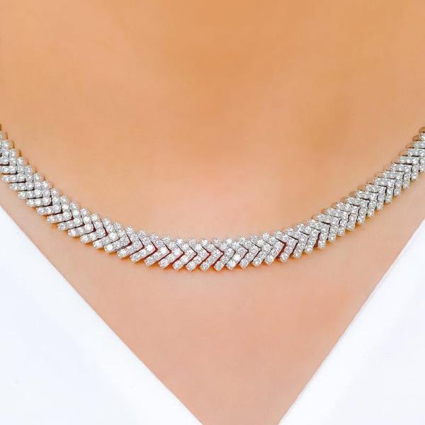 Contemporary Diamond Necklace Set