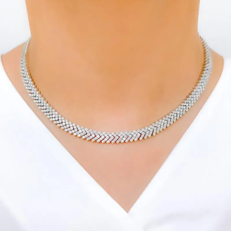 Contemporary Diamond Necklace Set