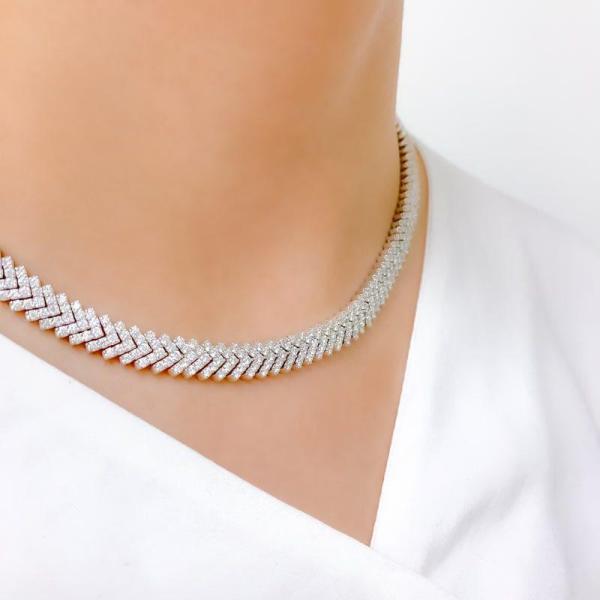 Contemporary Diamond Necklace Set