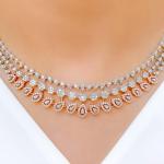 Chic Rose Gold Diamond Necklace Set