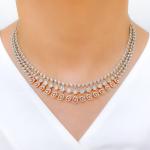 Chic Rose Gold Diamond Necklace Set