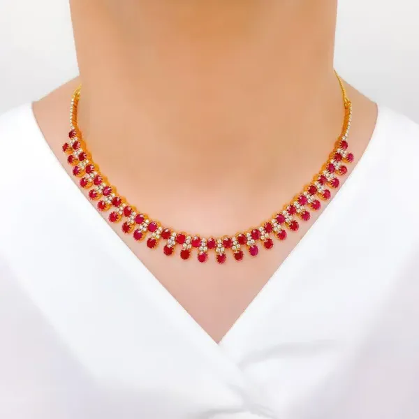 Ruby and Diamond Necklace Set