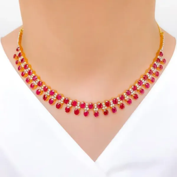 Ruby and Diamond Necklace Set