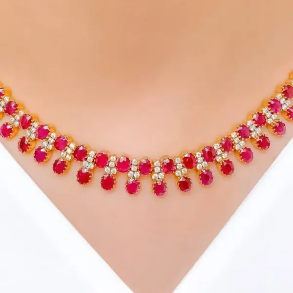 Ruby and Diamond Necklace Set