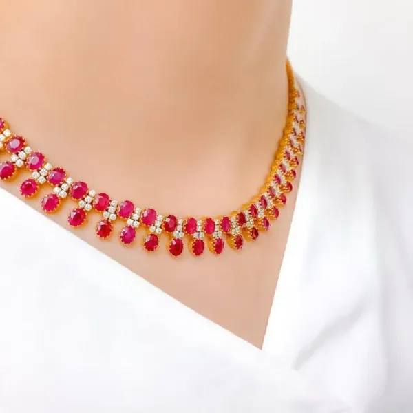 Ruby and Diamond Necklace Set