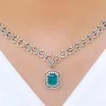 Ruby and Emerald Diamond Necklace Set