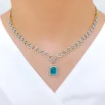 Ruby and Emerald Diamond Necklace Set