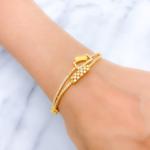 Bold Geometric CZ Bangle Bracelet