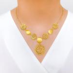 Upscale Floral Dome Necklace Set