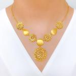 Upscale Floral Dome Necklace Set