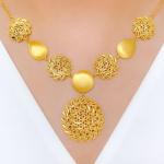 Upscale Floral Dome Necklace Set