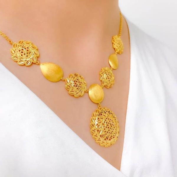 Upscale Floral Dome Necklace Set