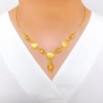 Posh Checkered Marquise Necklace Set