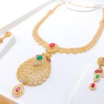 Bridal Peacock CZ Necklace Set