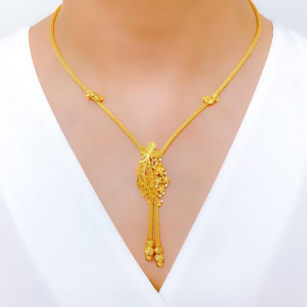 Dressy Dangling Leaf Necklace Set