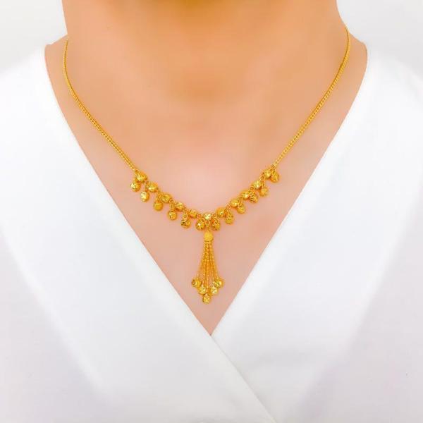 Dazzling Cube Tassel Necklace