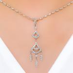 Timeless Hanging Leaf Diamond Pendant Set