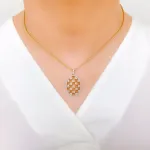 Unique Checquered Diamond Pendant Set