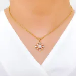 Bold Rose Gold Diamond Pendant Set
