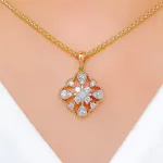 Bold Rose Gold Diamond Pendant Set