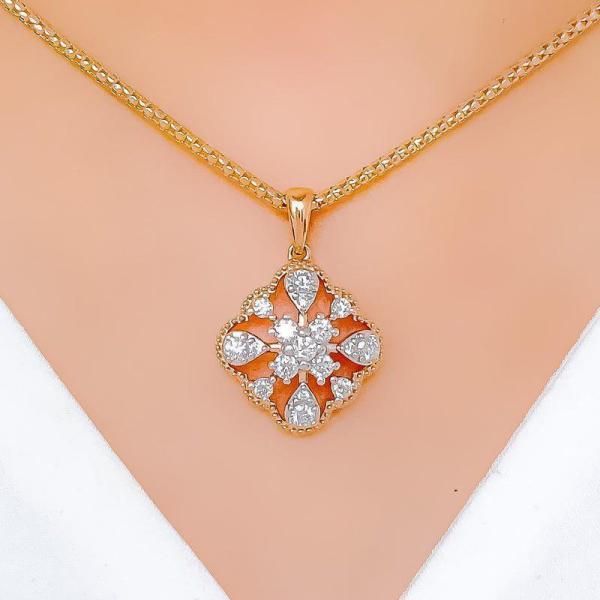 Bold Rose Gold Diamond Pendant Set