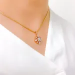 Bold Rose Gold Diamond Pendant Set