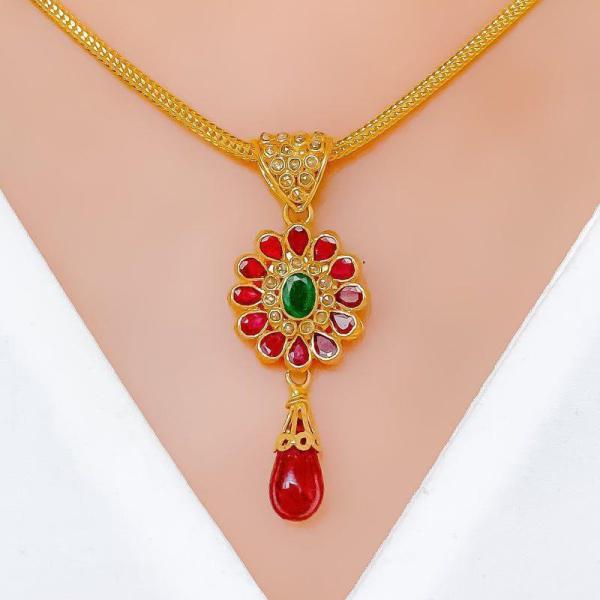 Traditional Tasteful Diamond Pendant Set