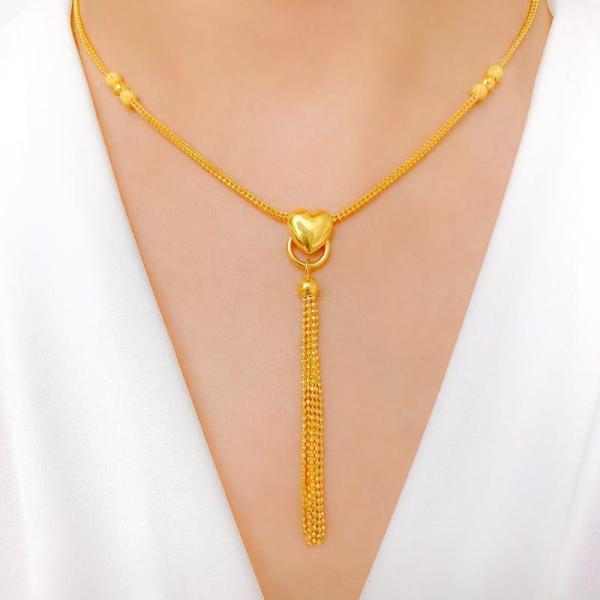 Fabulous Heart & Tassel Necklace Set