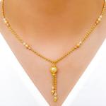 Chic Yellow Pearl Drop Necklace