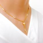 Chic Yellow Pearl Drop Necklace