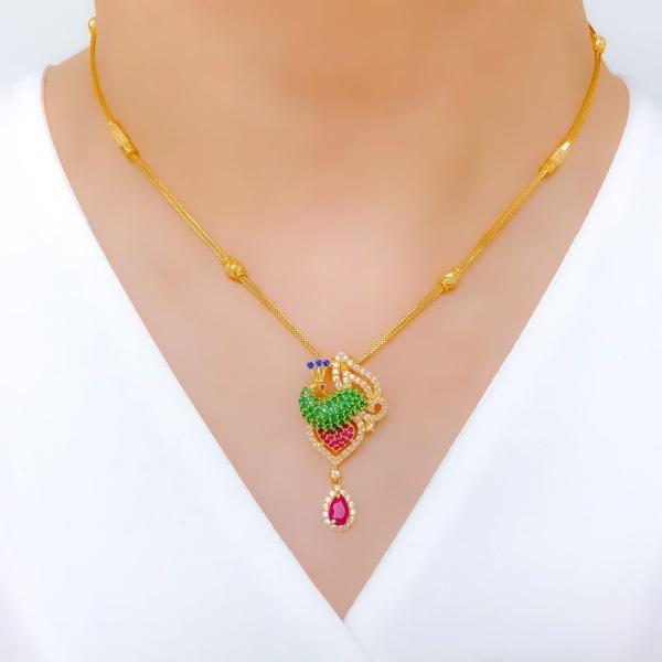 Magnificent Royal CZ Peacock Necklace