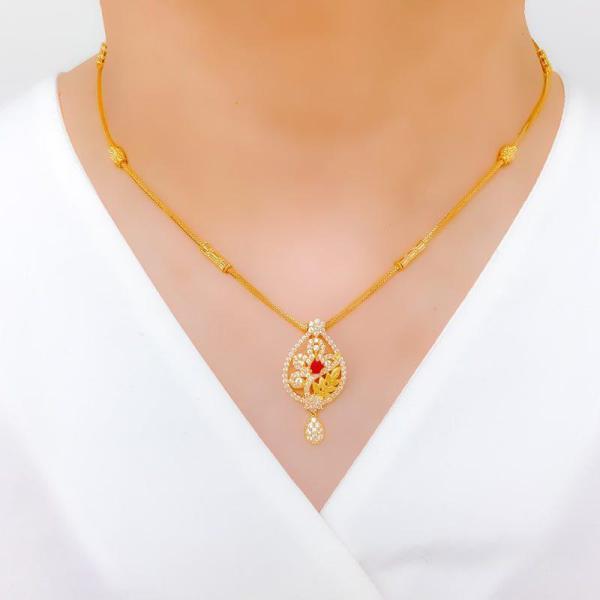 Palatial Floral CZ Necklace